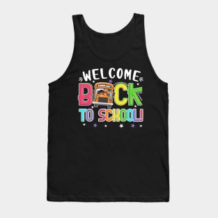 Welcome Back to School First Day of School Kids School Bus Tank Top